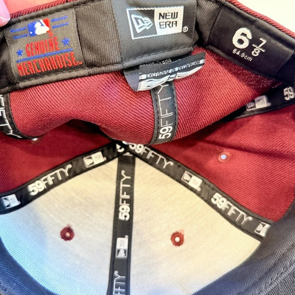 Los Angeles Dodgers New Era 59FIFTY Fitted Hat 6‎ 7/8 Maroon Black Wool MLB